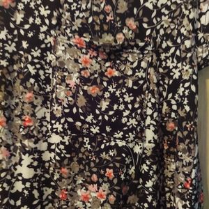Black flowered dress XL